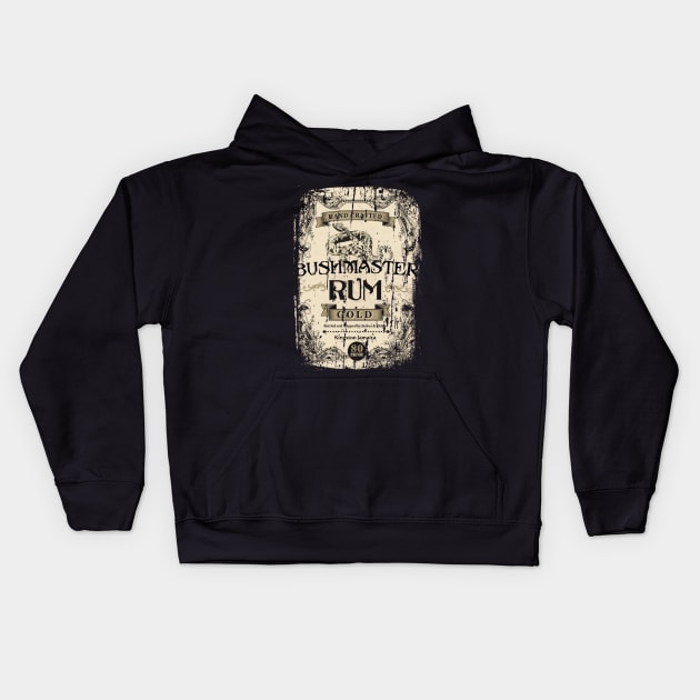 Bushmaster Rum distress (design 1 of 2) Kids Hoodie by woodsman